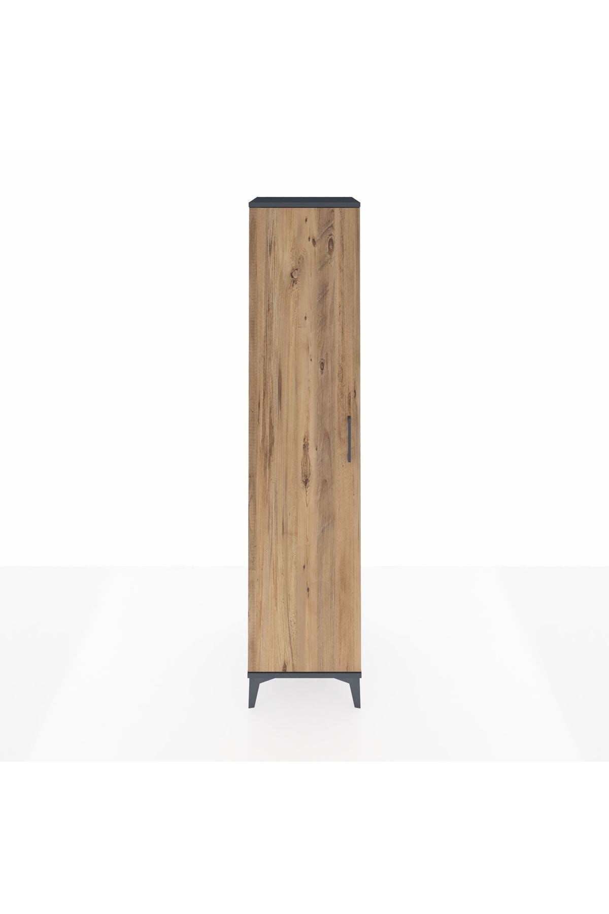 Hyperion Dolap 5 Raflı Tek Kapaklı 44x44x195 Antrasit-Çam