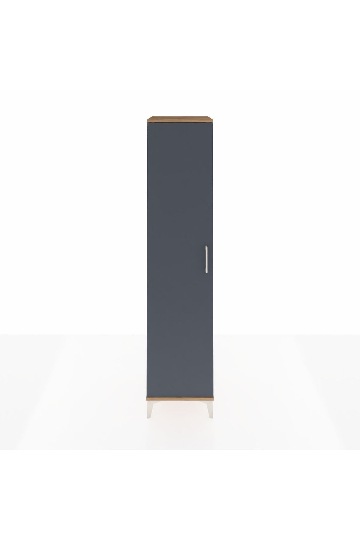 Hyperion Dolap 5 Raflı Tek Kapaklı 44x44x195 Çam-Antrasit