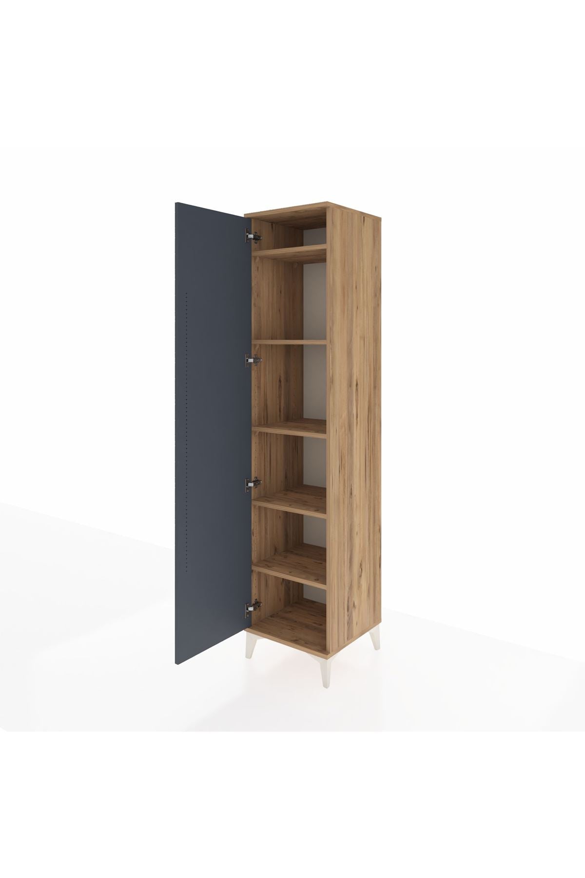 Hyperion Dolap 5 Raflı Tek Kapaklı 44x44x195 Çam-Antrasit