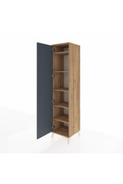 Hyperion Dolap 5 Raflı Tek Kapaklı 44x44x195 Çam-Antrasit