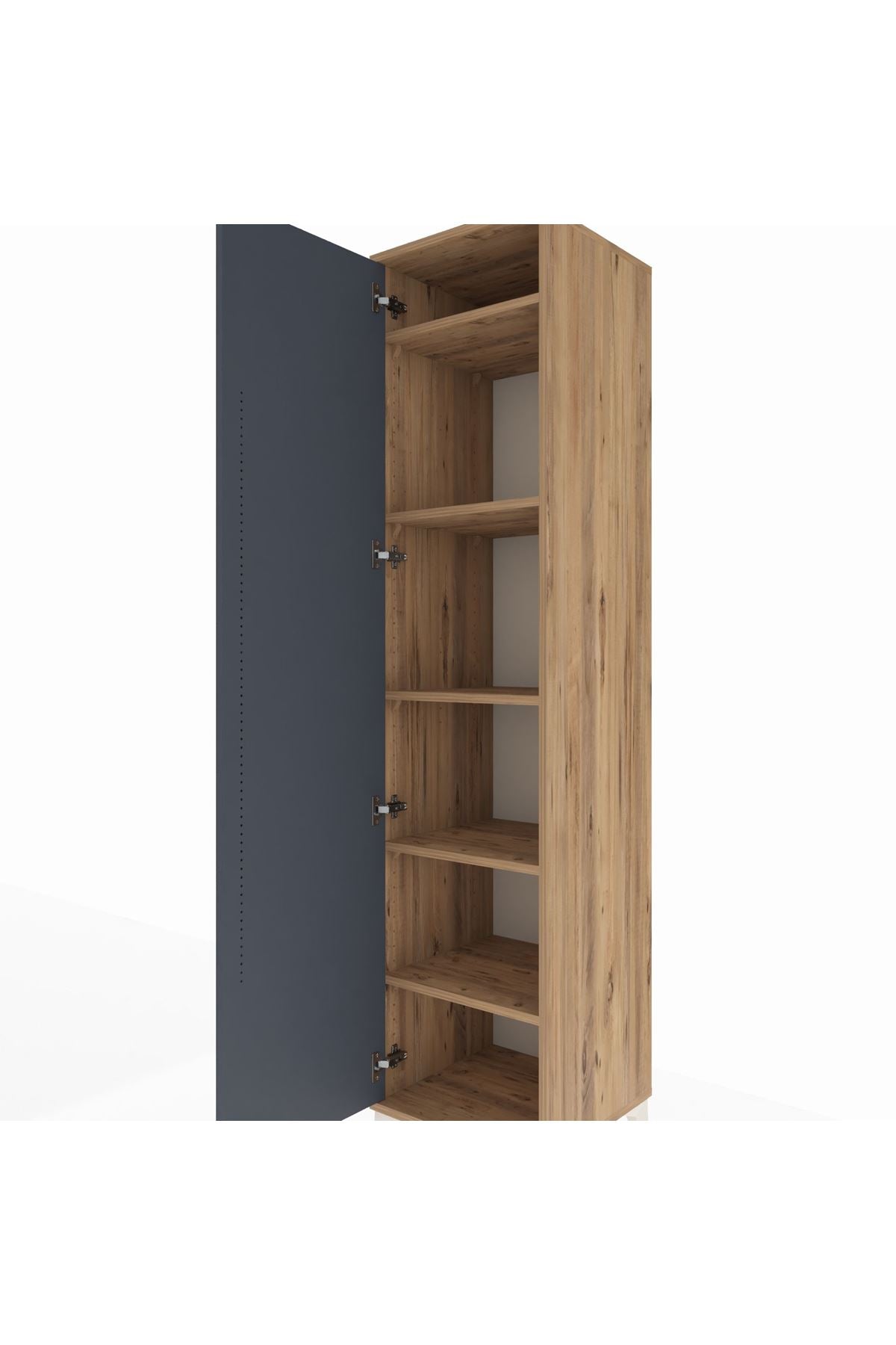 Hyperion Dolap 5 Raflı Tek Kapaklı 44x44x195 Çam-Antrasit