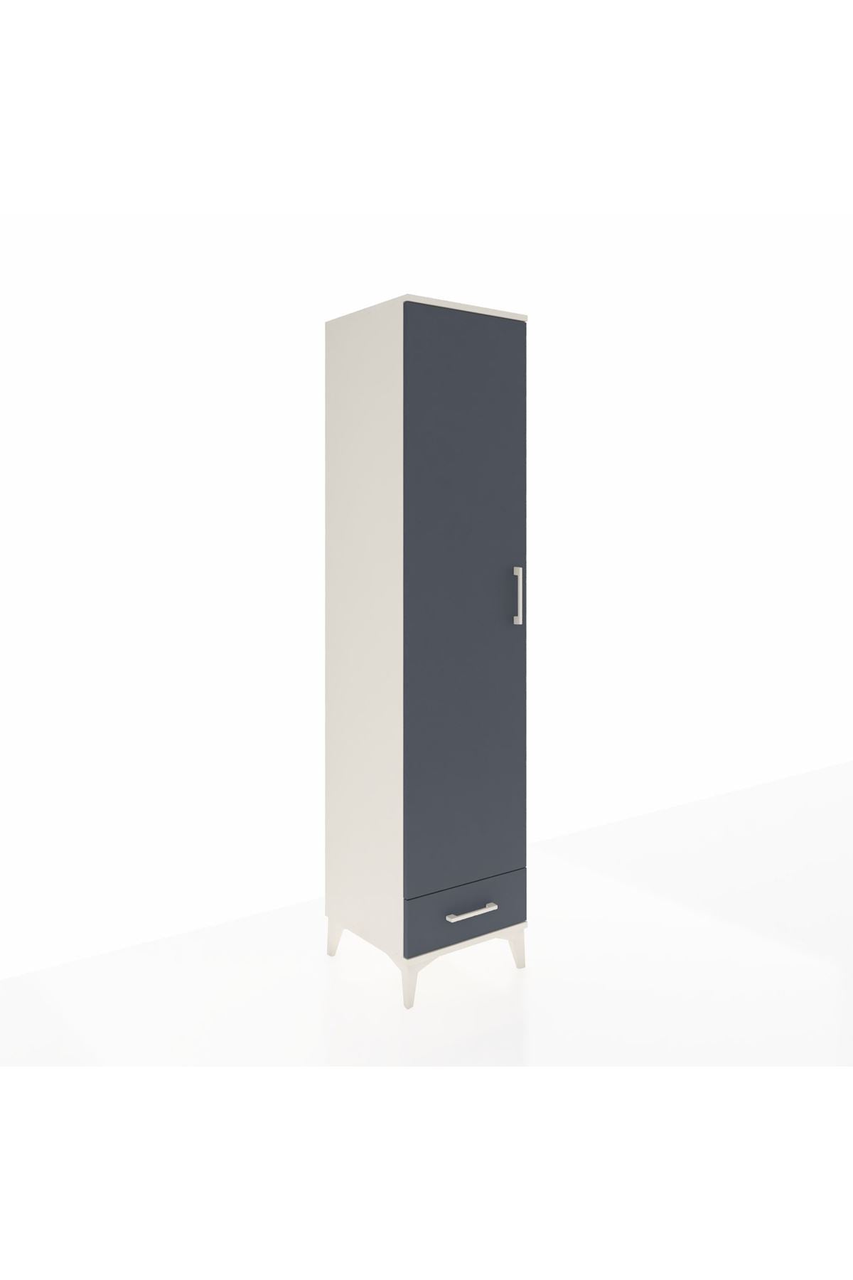 Hyperion Dolap 3 Raflı Tek Çekmeceli Tek Askılı 44x44x195 Aytaşı-Antrasit