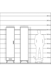 Hyperion Dolap 3 Raflı Tek Çekmeceli Tek Askılı 44x44x195 Aytaşı-Antrasit