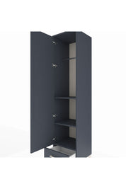 Hyperion Dolap 3 Raflı Tek Çekmeceli Tek Askılı 44x44x195 Antrasit-Antrasit