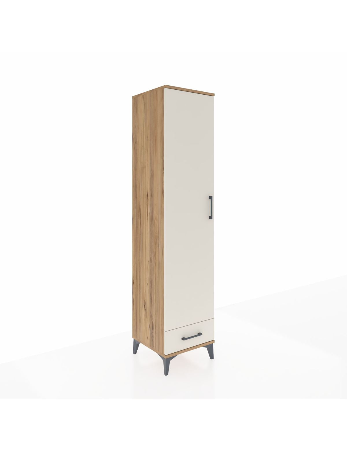 Hyperion Dolap 3 Raflı Tek Çekmeceli Tek Askılı 44x44x195 Çam-Aytaşı