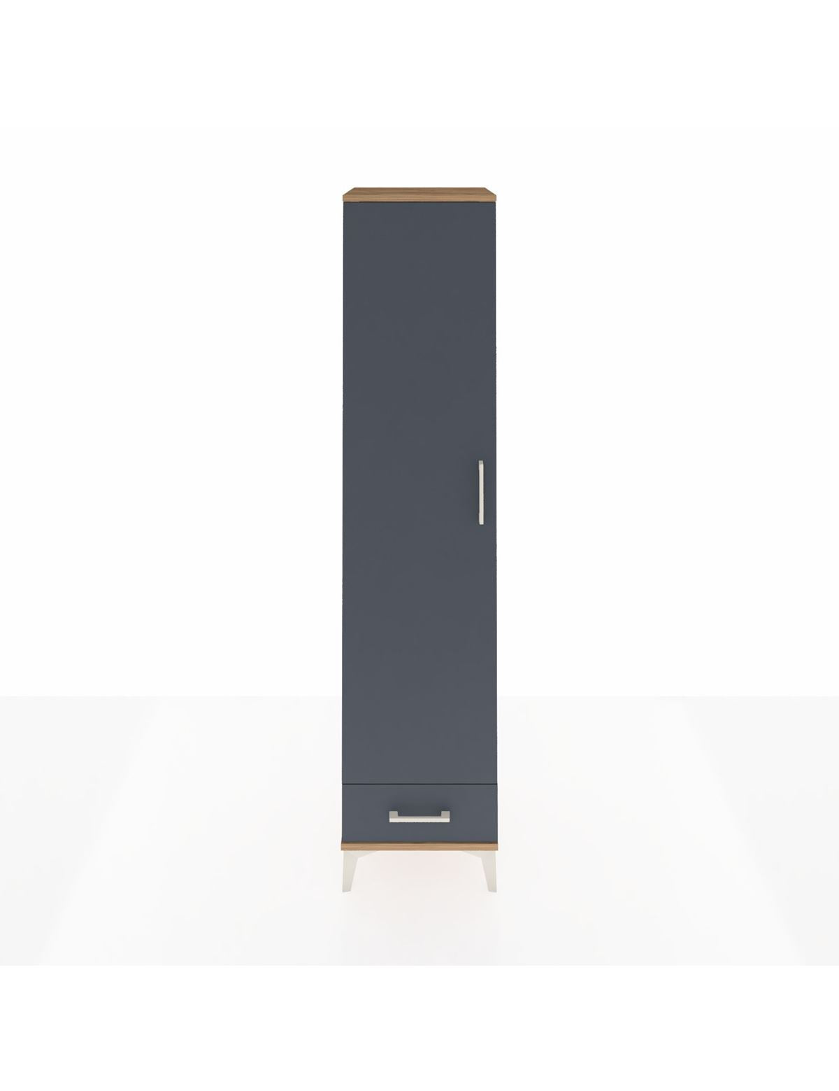Hyperion Dolap 3 Raflı Tek Çekmeceli Tek Askılı 44x44x195 Çam-Antrasit
