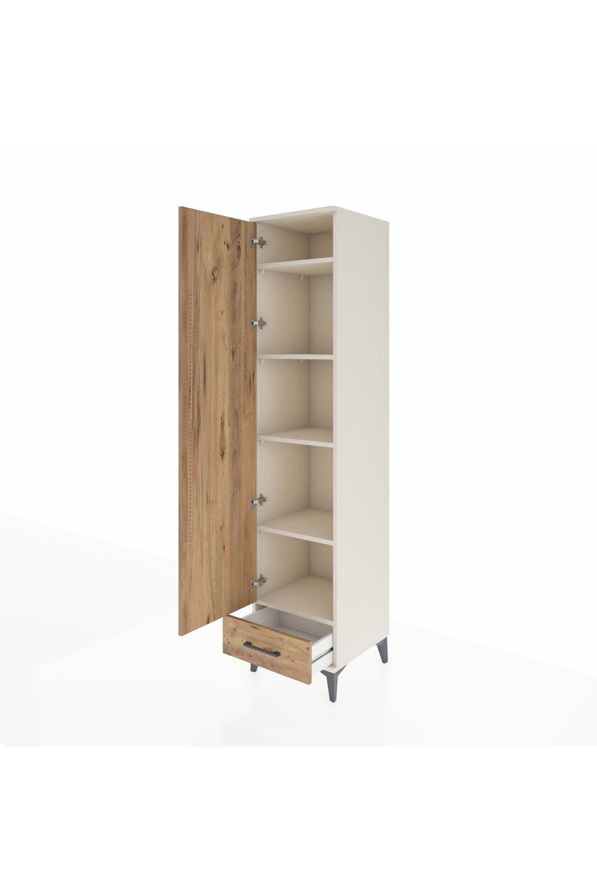 Hyperion Dolap 5 Raflı Tek Çekmeceli Tek Kapaklı 44x44x195 Aytaşı-Çam