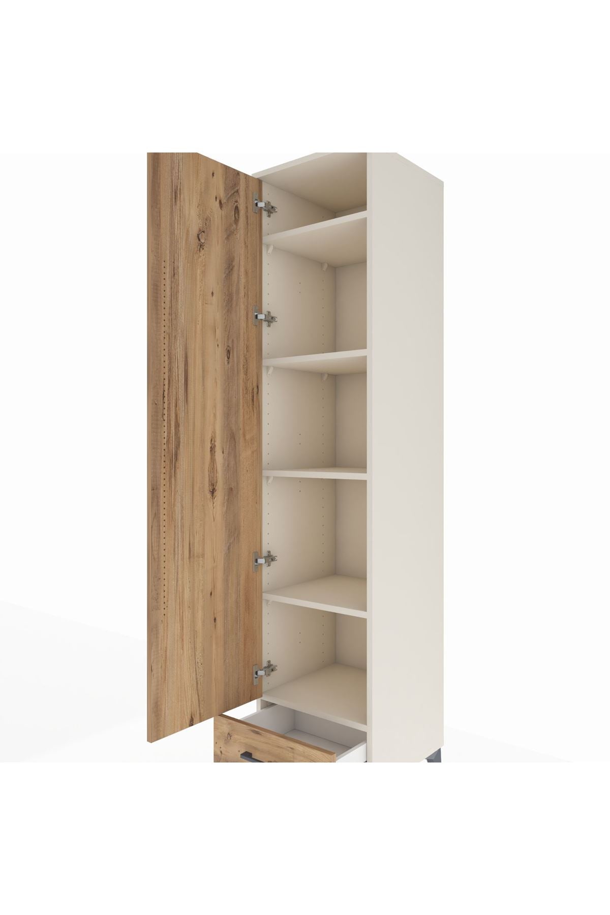 Hyperion Dolap 5 Raflı Tek Çekmeceli Tek Kapaklı 44x44x195 Aytaşı-Çam