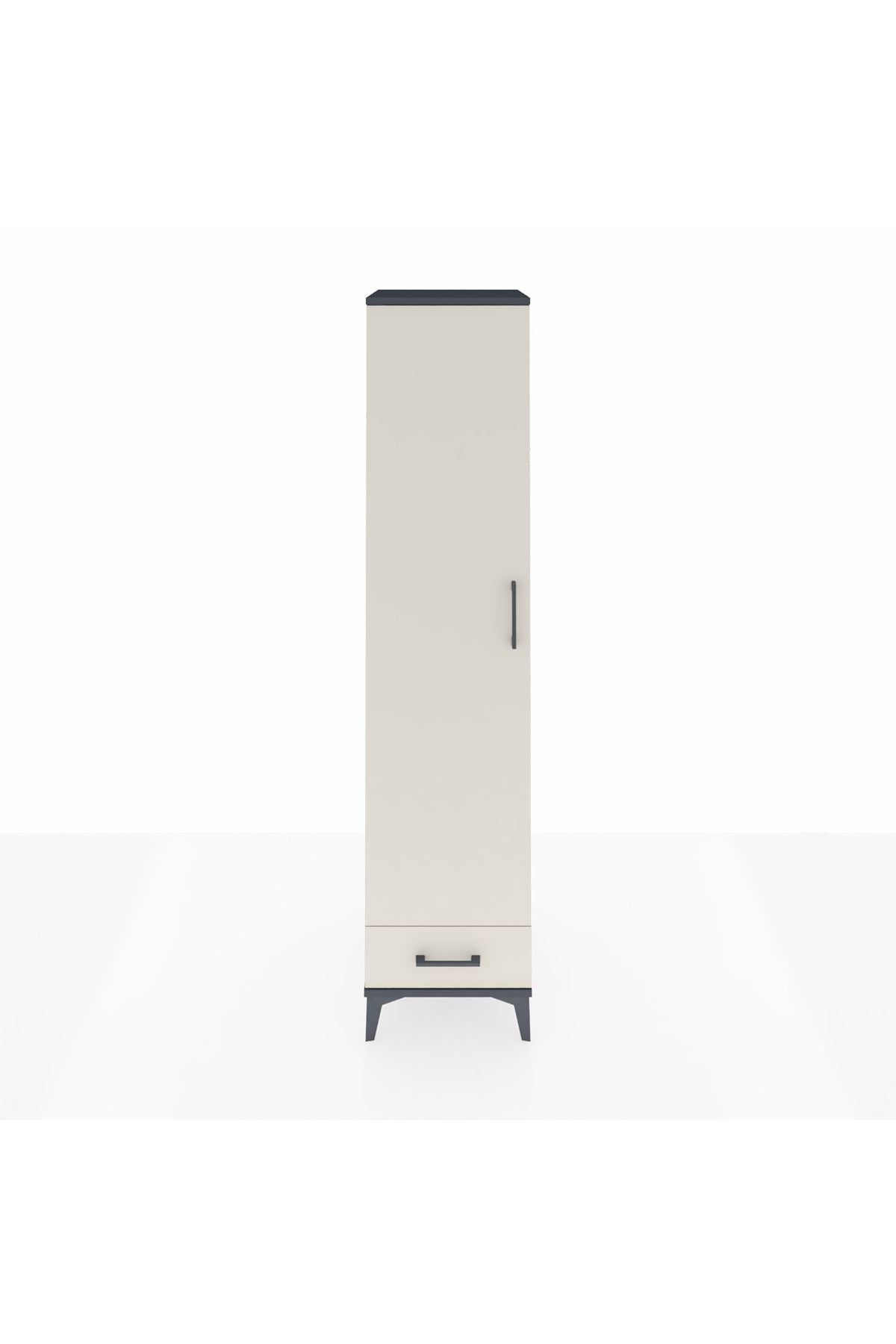 Hyperion Dolap 5 Raflı Tek Çekmeceli Tek Kapaklı 44x44x195 Antrasit-Aytaşı