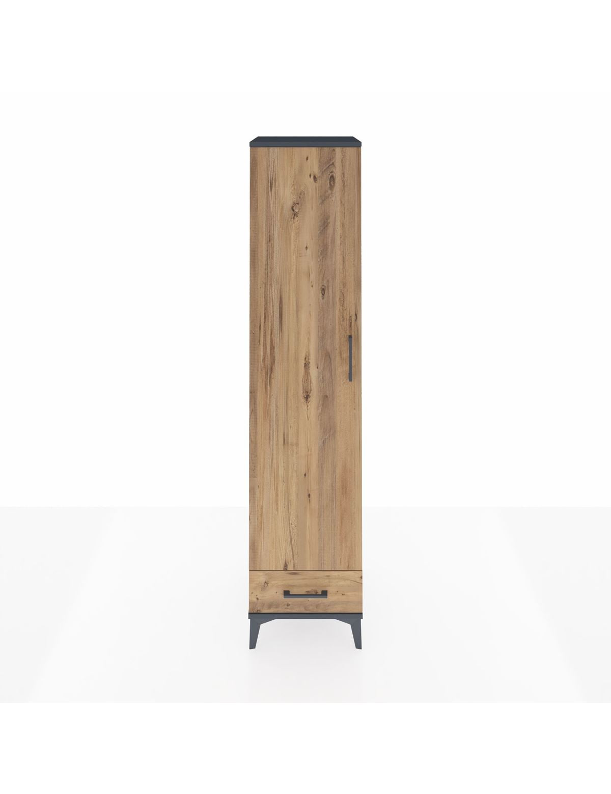 Hyperion Dolap 5 Raflı Tek Çekmeceli Tek Kapaklı 44x44x195 Antrasit-Çam