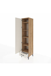 Hyperion Dolap 5 Raflı Tek Çekmeceli Tek Kapaklı 44x44x195 Çam-Aytaşı