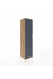 Hyperion Dolap 5 Raflı Tek Çekmeceli Tek Kapaklı 44x44x195 Çam-Antrasit