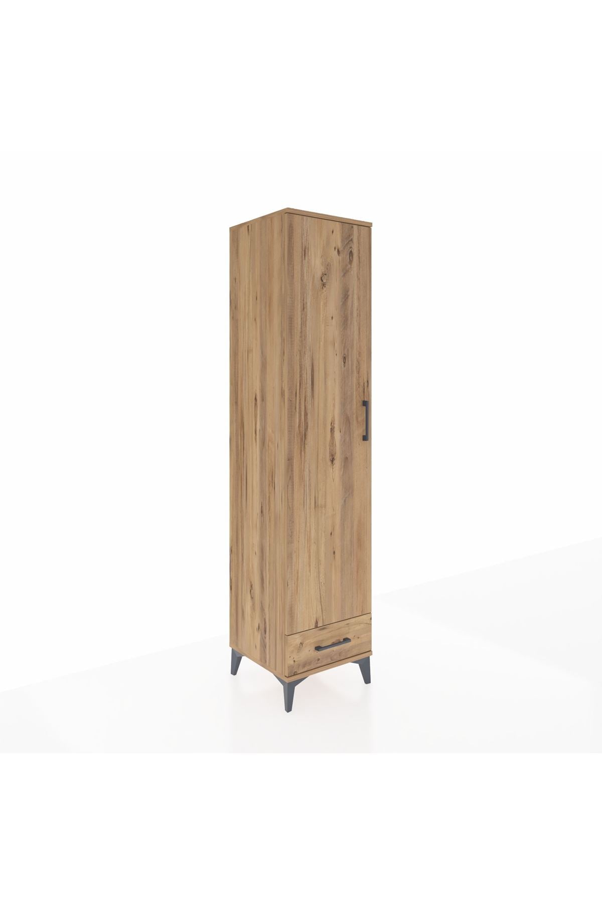 Hyperion Dolap 5 Raflı Tek Çekmeceli Tek Kapaklı 44x44x195 Çam-Çam