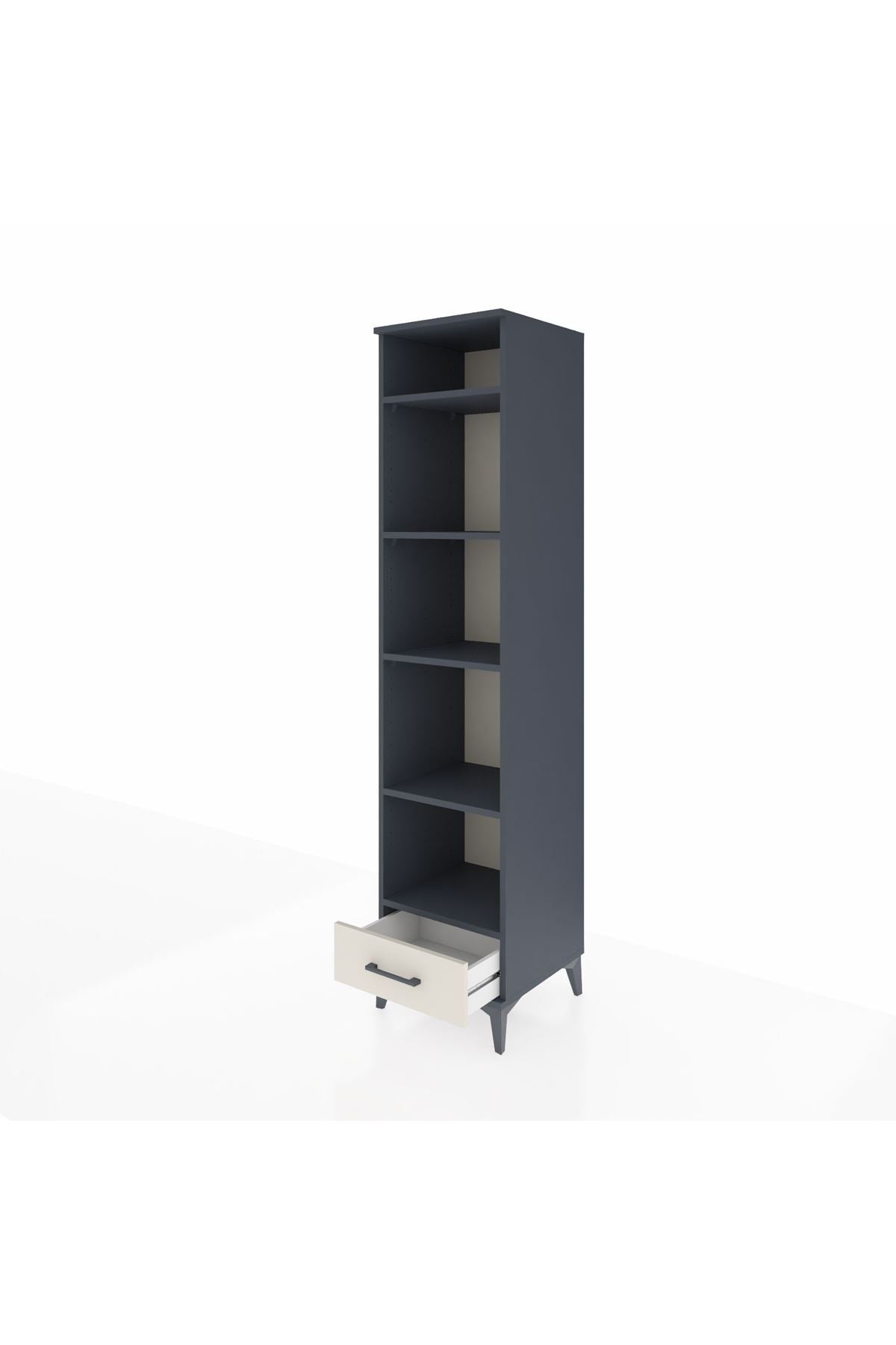Hyperion Dolap 5 Raflı Tek Çekmeceli 44x44x195 Antrasit-Aytaşı