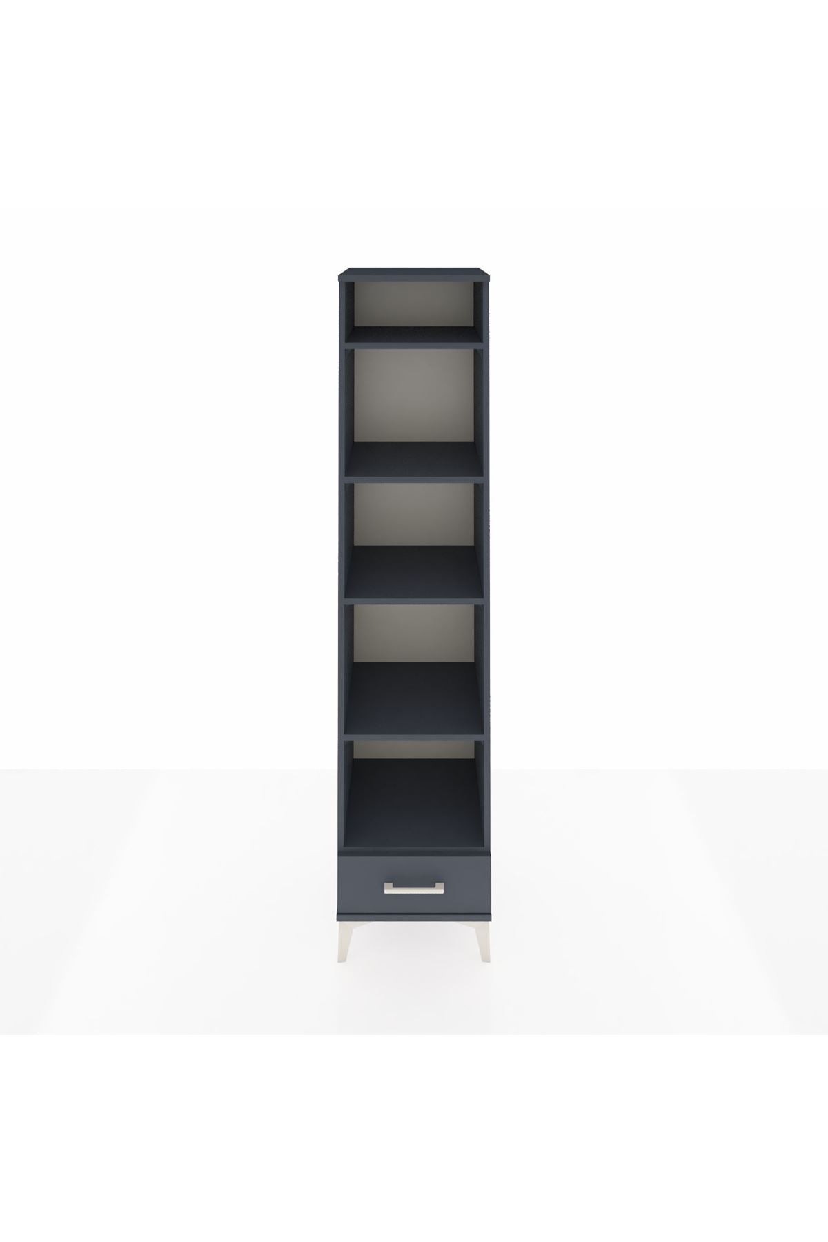 Hyperion Dolap 5 Raflı Tek Çekmeceli 44x44x195 Antrasit-Antrasit