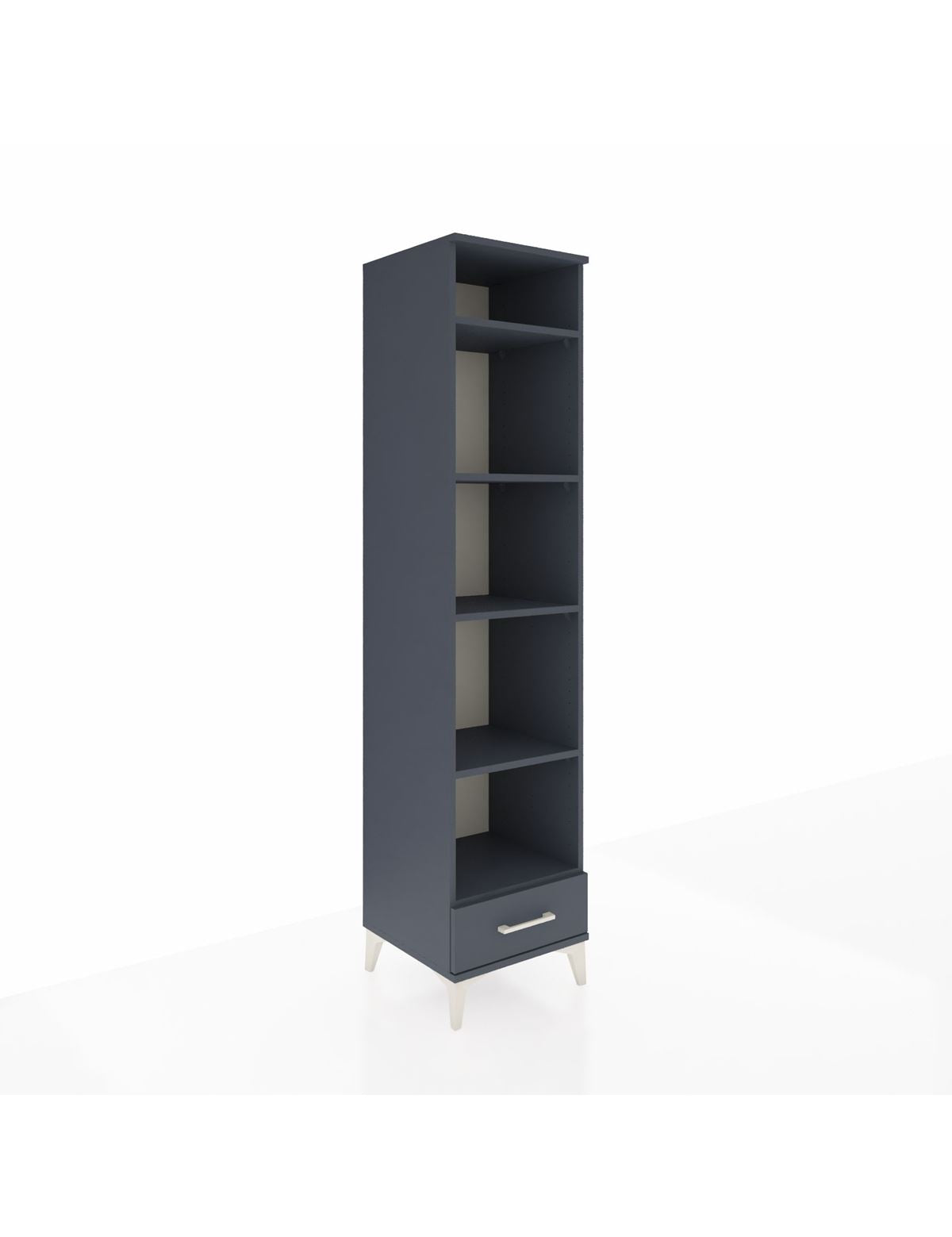 Hyperion Dolap 5 Raflı Tek Çekmeceli 44x44x195 Antrasit-Antrasit