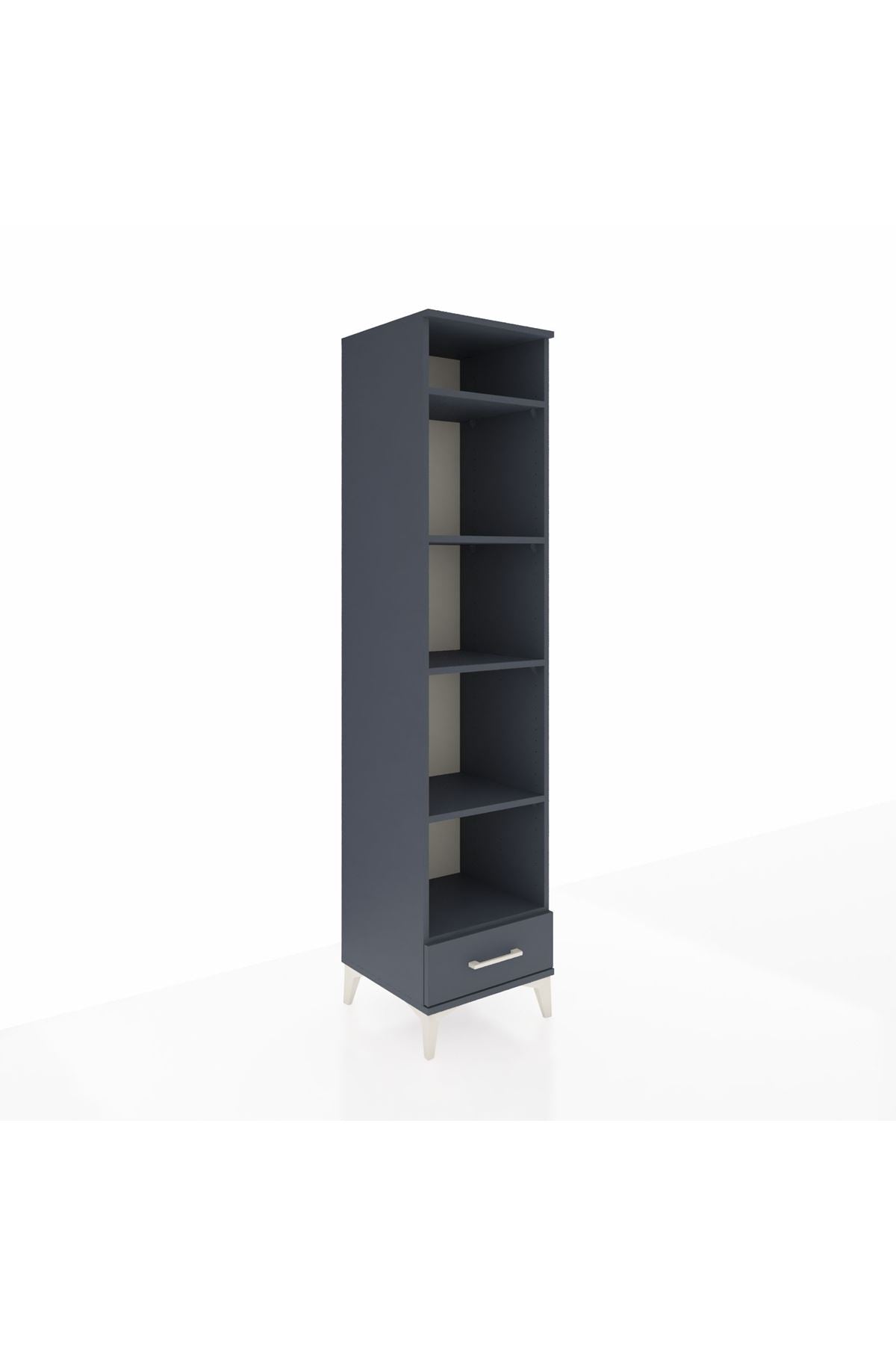 Hyperion Dolap 5 Raflı Tek Çekmeceli 44x44x195 Antrasit-Antrasit