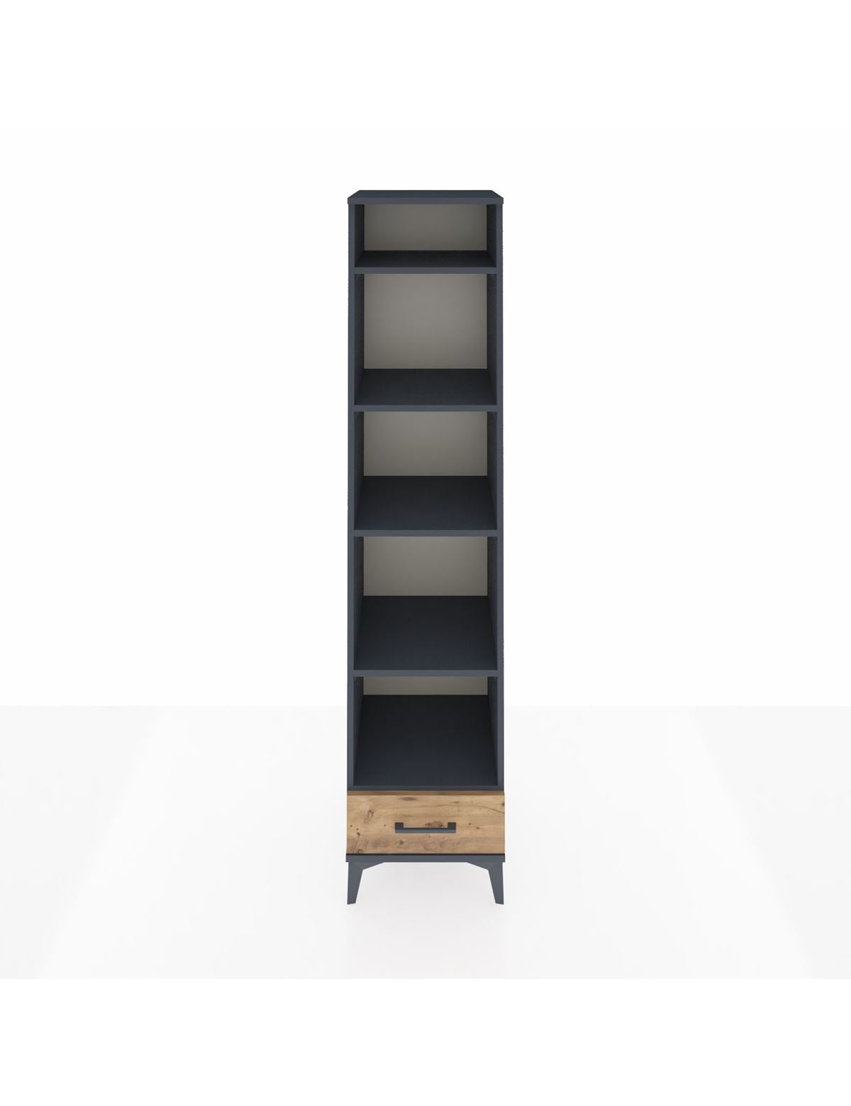 Hyperion Dolap 5 Raflı Tek Çekmeceli 44x44x195 Antrasit-Çam