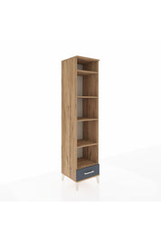 Hyperion Dolap 5 Raflı Tek Çekmeceli 44x44x195 Çam-Antrasit