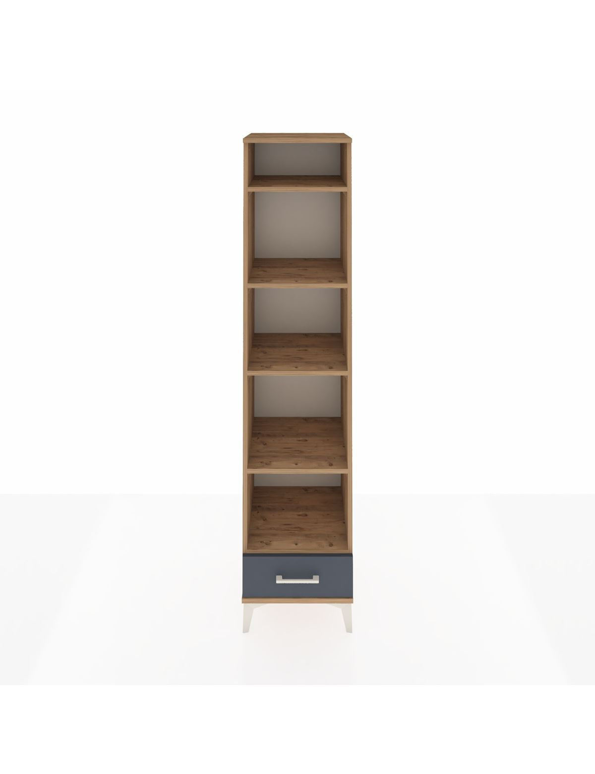 Hyperion Dolap 5 Raflı Tek Çekmeceli 44x44x195 Çam-Antrasit