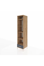 Hyperion Dolap 5 Raflı Tek Çekmeceli 44x44x195 Çam-Antrasit