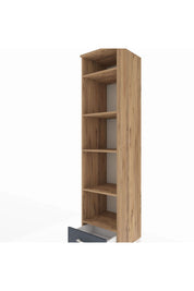 Hyperion Dolap 5 Raflı Tek Çekmeceli 44x44x195 Çam-Antrasit