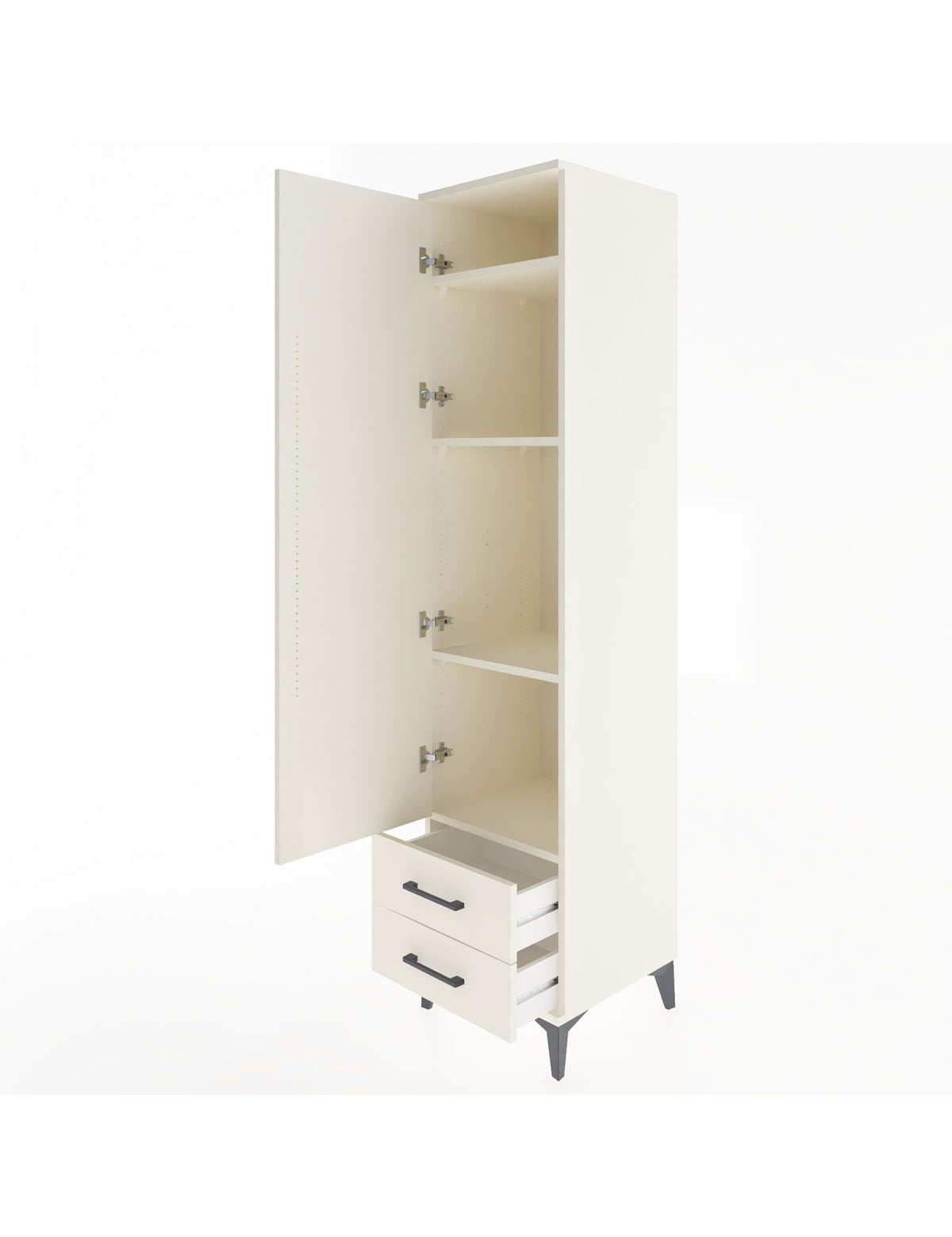 Hyperion Dolap 4 Raflı 2 Çekmeceli Tek Kapaklı 44x44x195 - S58M101V1B