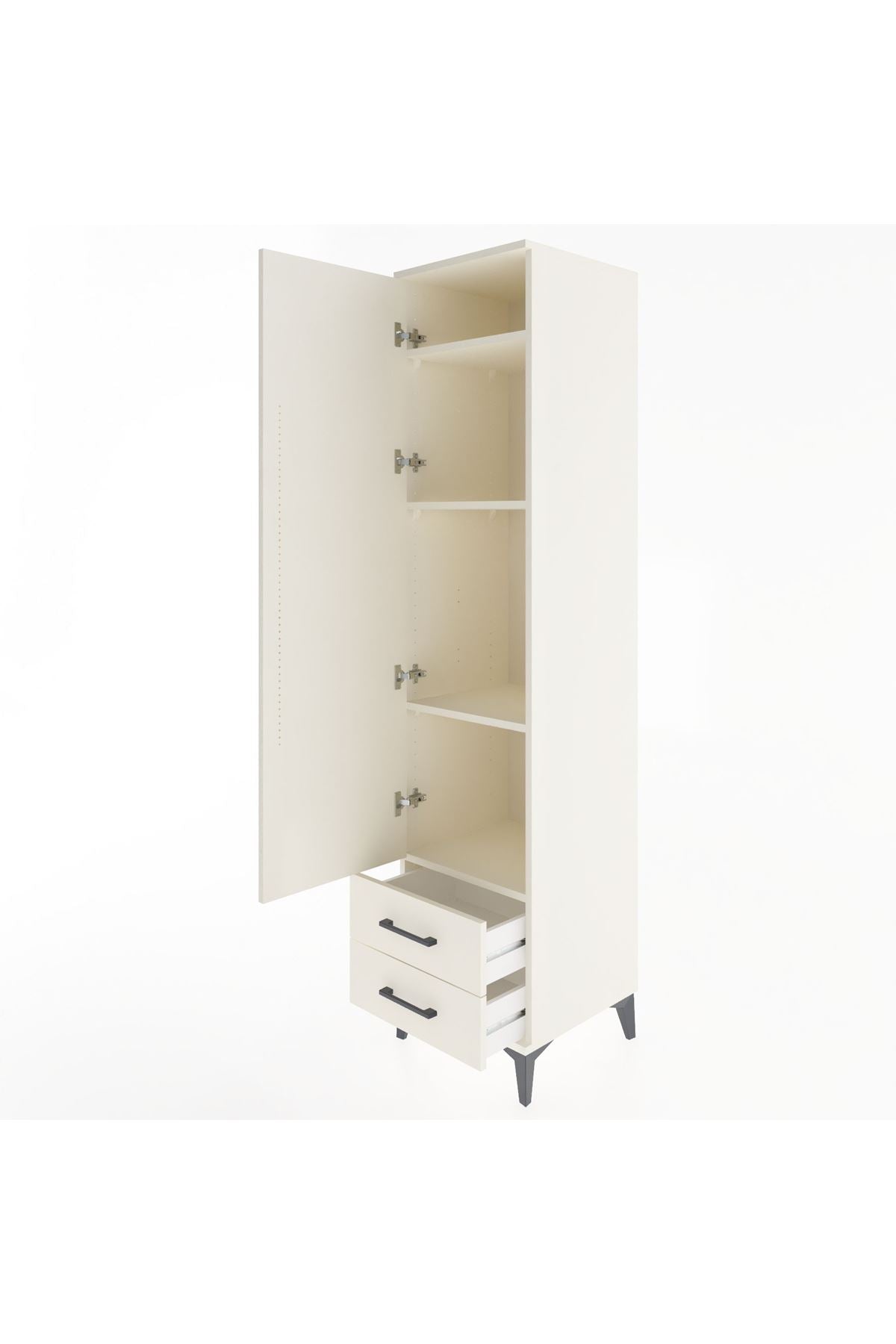 Hyperion Dolap 4 Raflı 2 Çekmeceli Tek Kapaklı 44x44x195 Aytaşı-Aytaşı