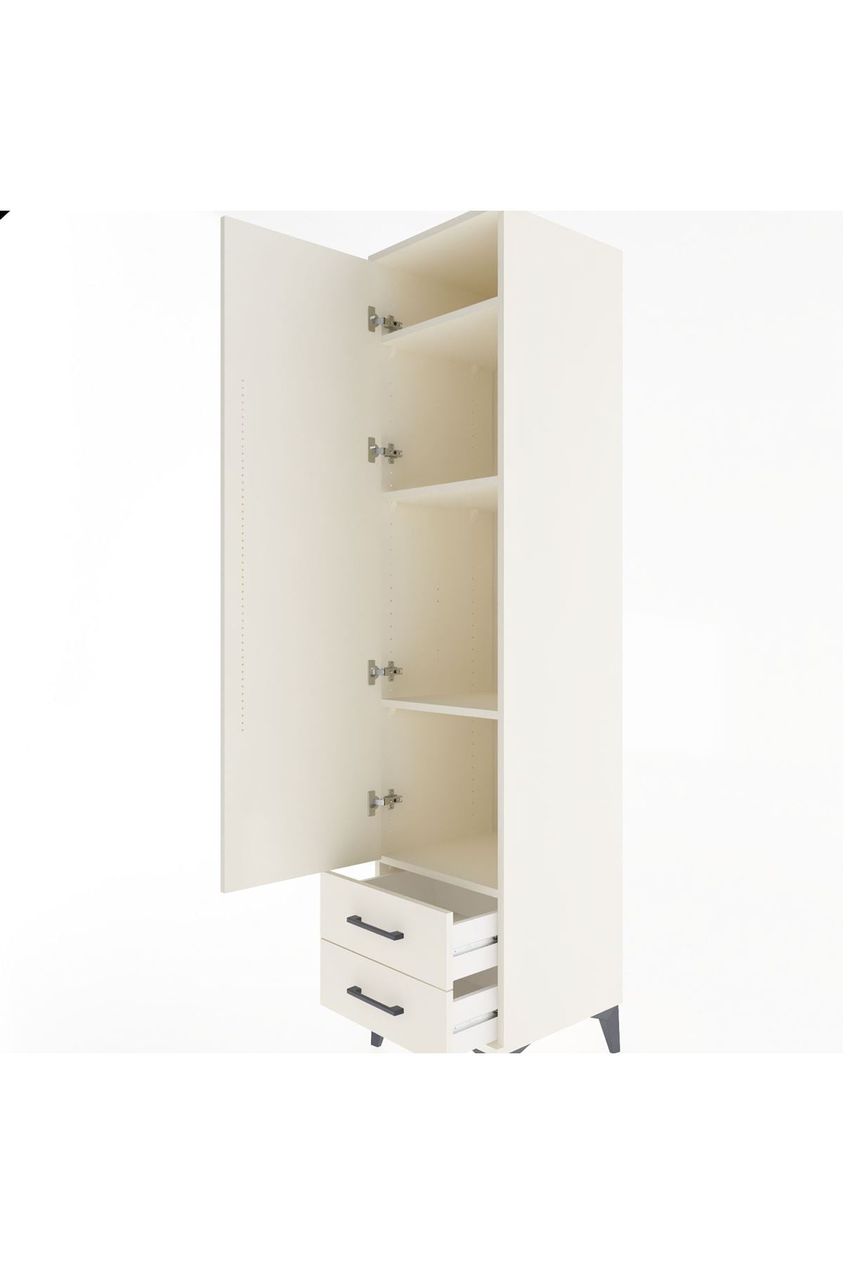 Hyperion Dolap 4 Raflı 2 Çekmeceli Tek Kapaklı 44x44x195 Aytaşı-Aytaşı