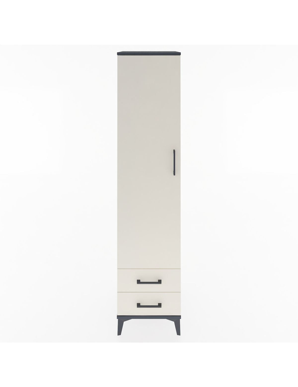 Hyperion Dolap 4 Raflı 2 Çekmeceli Tek Kapaklı 44x44x195 Antrasit-Aytaşı