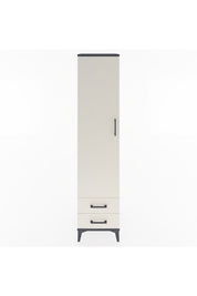 Hyperion Dolap 4 Raflı 2 Çekmeceli Tek Kapaklı 44x44x195 Antrasit-Aytaşı