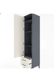 Hyperion Dolap 4 Raflı 2 Çekmeceli Tek Kapaklı 44x44x195 Antrasit-Aytaşı