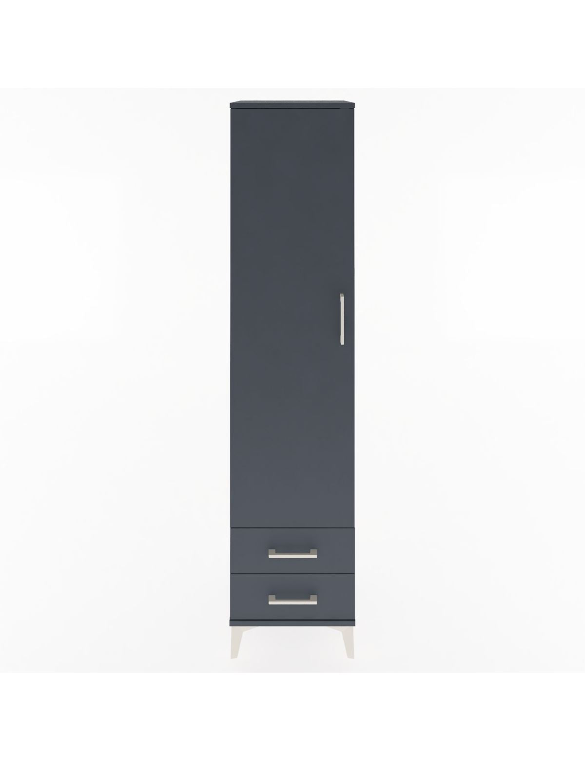 Hyperion Dolap 4 Raflı 2 Çekmeceli Tek Kapaklı 44x44x195 Antrasit-Antrasit