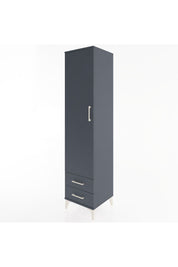 Hyperion Dolap 4 Raflı 2 Çekmeceli Tek Kapaklı 44x44x195 Antrasit-Antrasit
