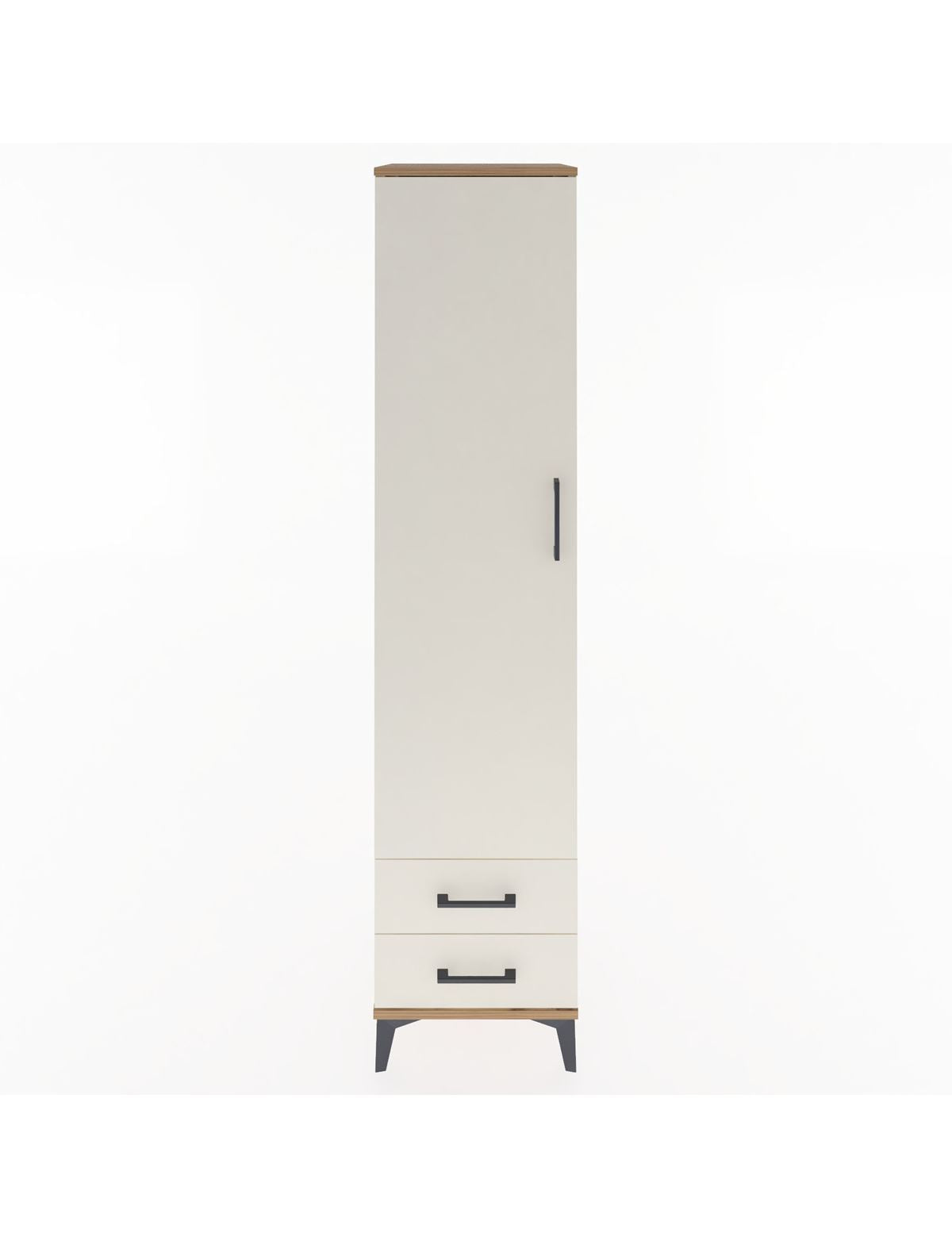 Hyperion Dolap 4 Raflı 2 Çekmeceli Tek Kapaklı 44x44x195 Çam-Aytaşı