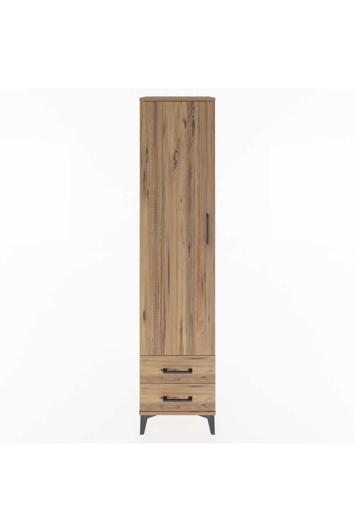 Hyperion Dolap 4 Raflı 2 Çekmeceli Tek Kapaklı 44x44x195 Çam-Çam