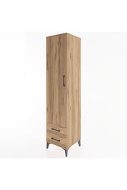 Hyperion Dolap 4 Raflı 2 Çekmeceli Tek Kapaklı 44x44x195 Çam-Çam