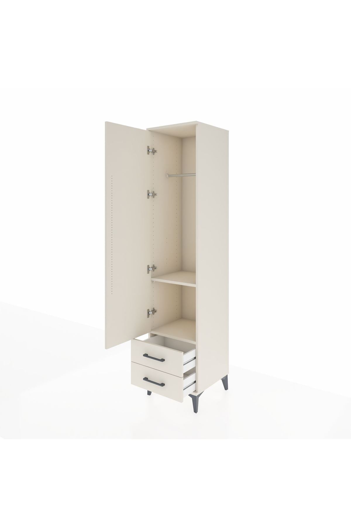 Hyperion Dolap 2 Raflı 2 Çekmeceli Tek Askılı 44x44x195 Aytaşı-Aytaşı