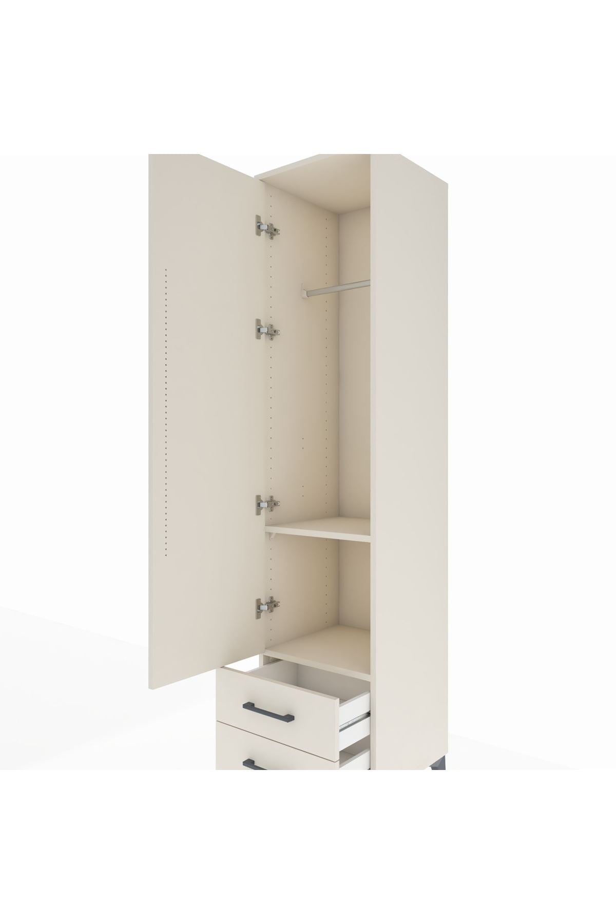 Hyperion Dolap 2 Raflı 2 Çekmeceli Tek Askılı 44x44x195 Aytaşı-Aytaşı