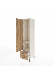 Hyperion Dolap 2 Raflı 2 Çekmeceli Tek Askılı 44x44x195 Aytaşı-Çam