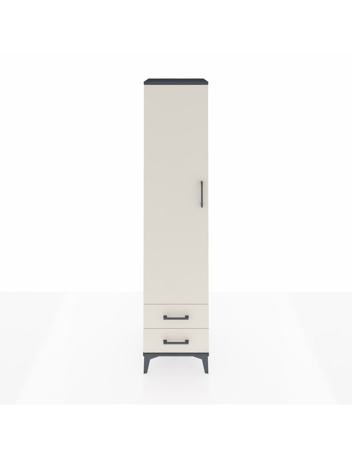 Hyperion Dolap 2 Raflı 2 Çekmeceli Tek Askılı 44x44x195 Antrasit-Aytaşı