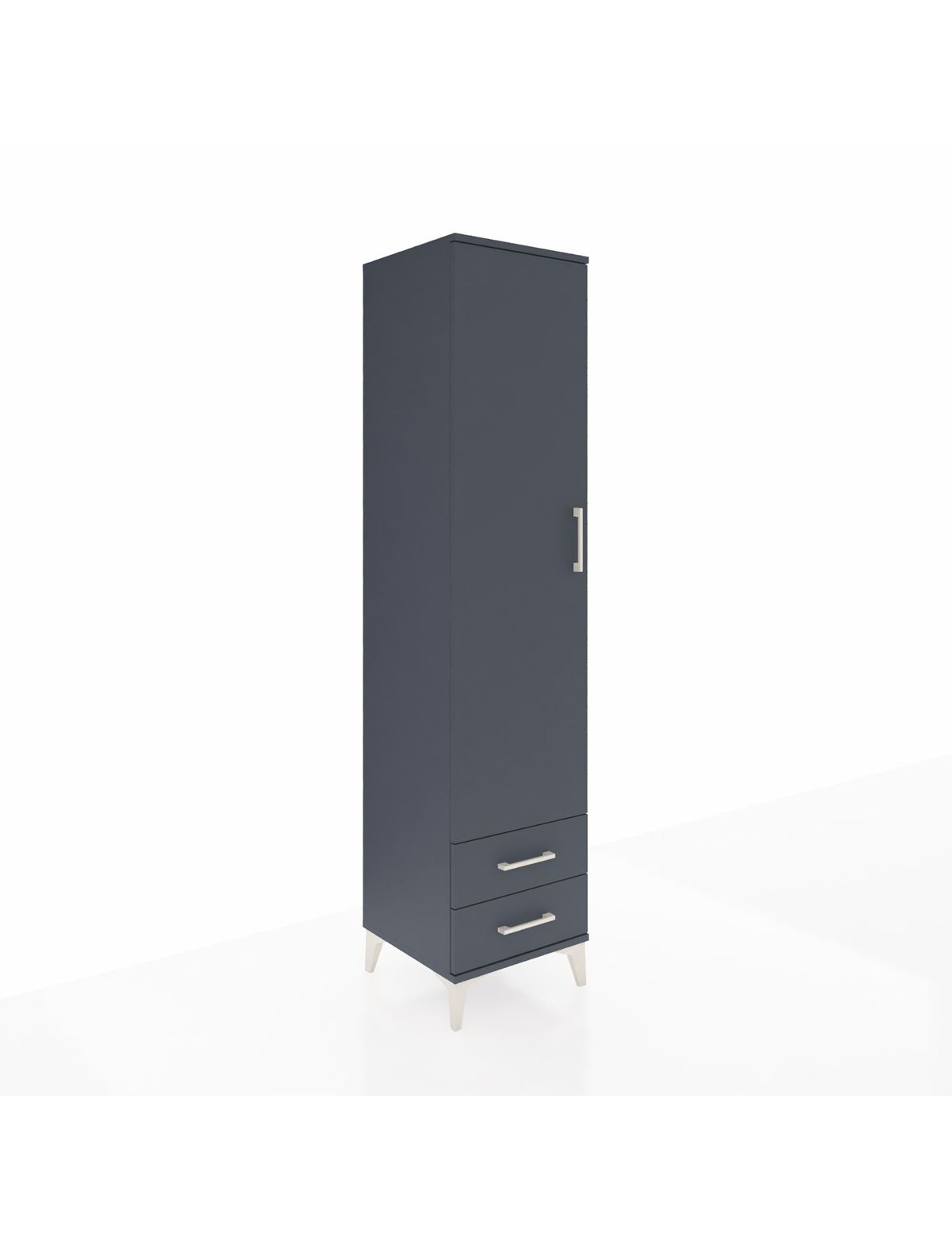 Hyperion Dolap 2 Raflı 2 Çekmeceli Tek Askılı 44x44x195 Antrasit-Antrasit