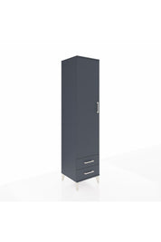Hyperion Dolap 2 Raflı 2 Çekmeceli Tek Askılı 44x44x195 Antrasit-Antrasit
