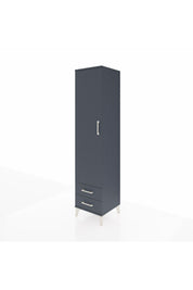 Hyperion Dolap 2 Raflı 2 Çekmeceli Tek Askılı 44x44x195 Antrasit-Antrasit