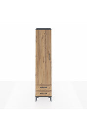 Hyperion Dolap 2 Raflı 2 Çekmeceli Tek Askılı 44x44x195 Antrasit-Çam