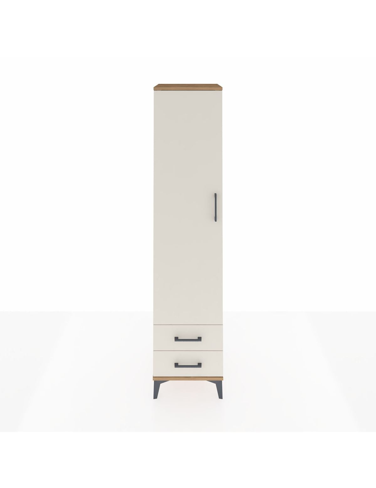 Hyperion Dolap 2 Raflı 2 Çekmeceli Tek Askılı 44x44x195 Çam-Aytaşı