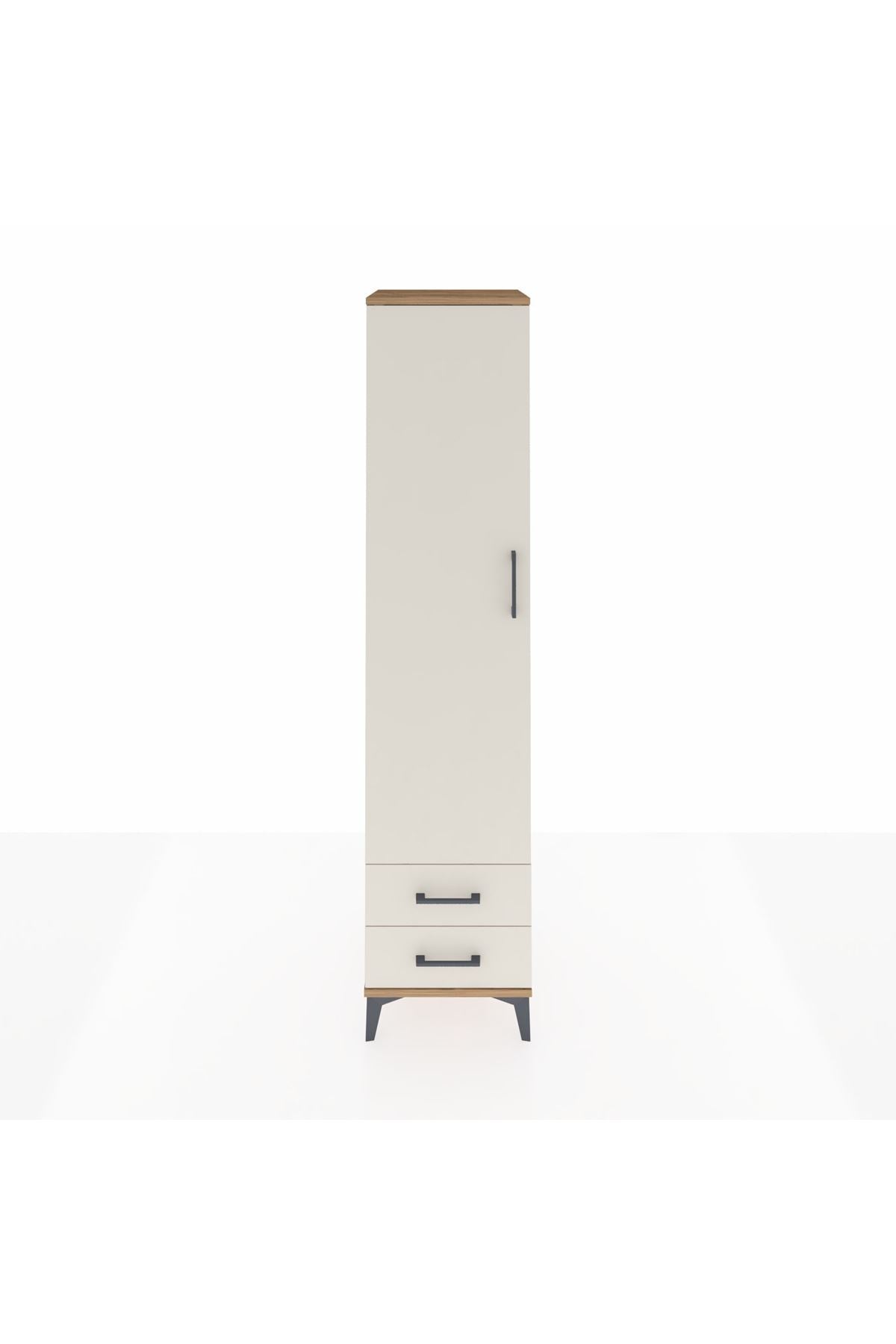 Hyperion Dolap 2 Raflı 2 Çekmeceli Tek Askılı 44x44x195 Çam-Aytaşı