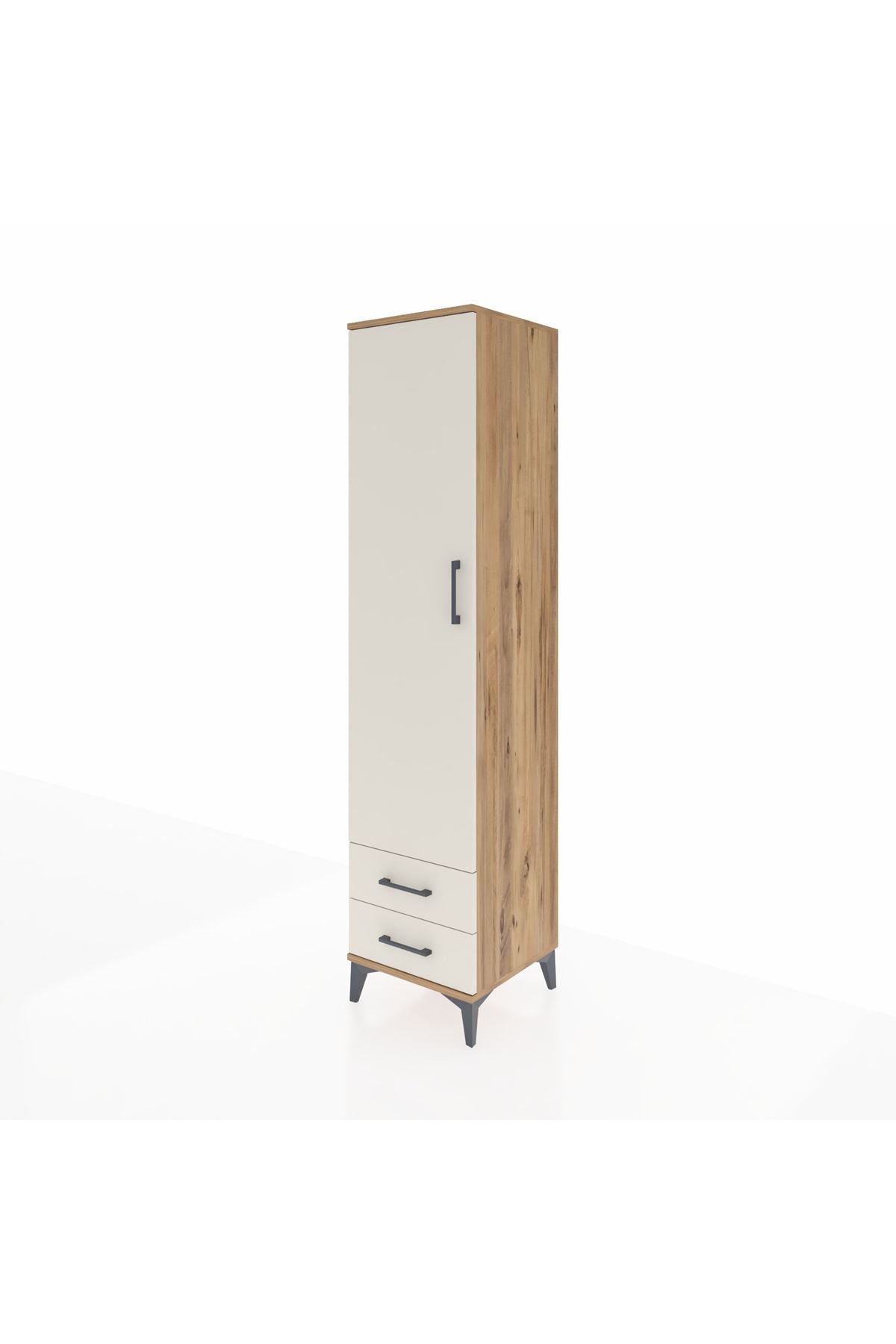 Hyperion Dolap 2 Raflı 2 Çekmeceli Tek Askılı 44x44x195 Çam-Aytaşı