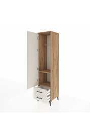 Hyperion Dolap 2 Raflı 2 Çekmeceli Tek Askılı 44x44x195 Çam-Aytaşı