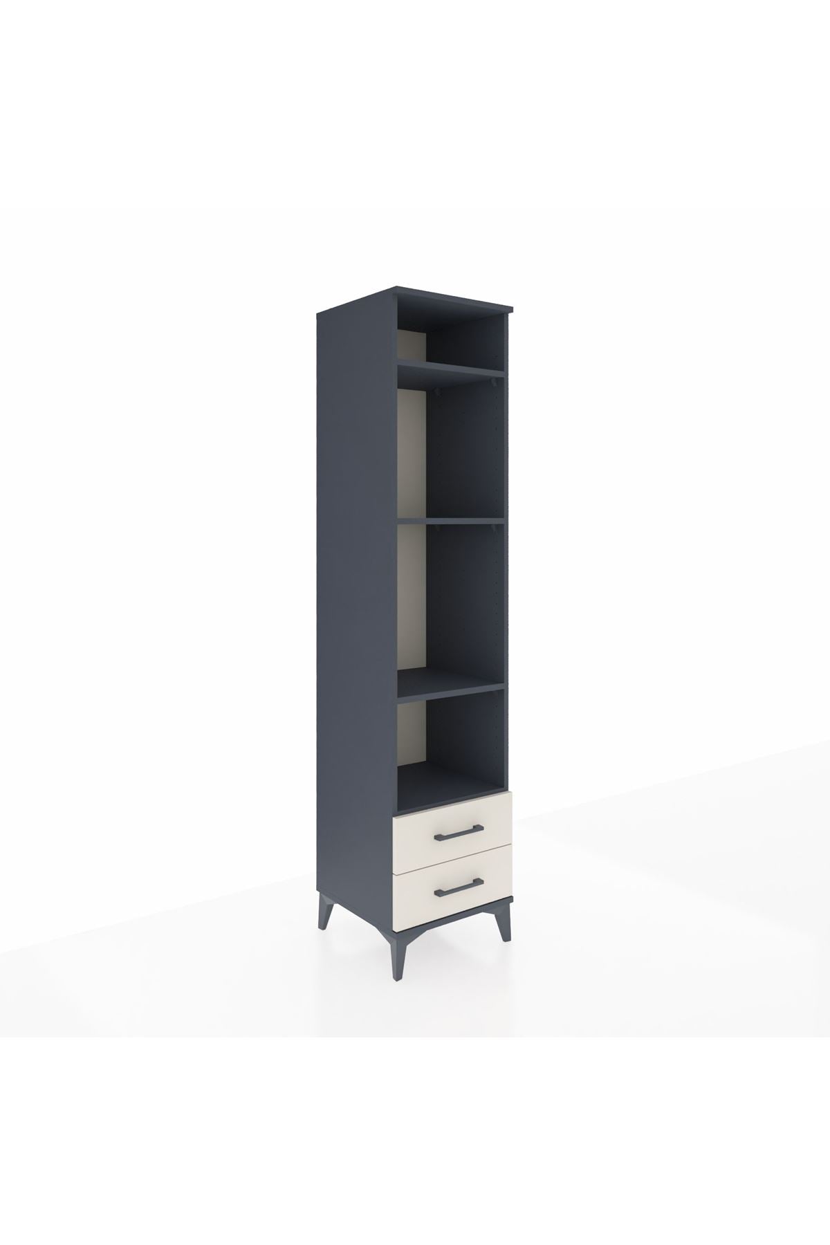 Hyperion Dolap 4 Raflı 2 Çekmeceli 44x44x195 Antrasit-Aytaşı